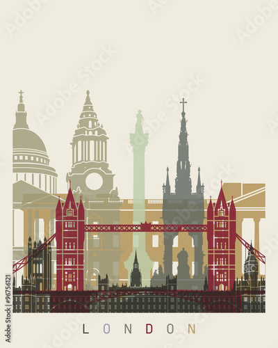 Naklejka na szafę London skyline poster