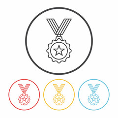 Poster - medal line icon