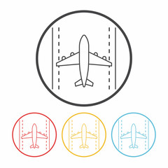 Wall Mural - airplane line icon