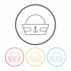 Poster - captain hat line icon