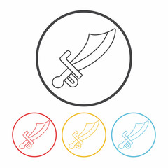 Sticker - Sword line icon