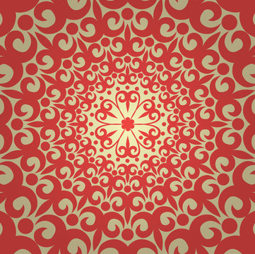 Kazakh Asian ornaments.Vector background. The circular, centered pattern.