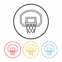 Wall Mural - basketball line icon