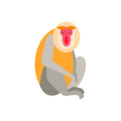 Wall Mural - Cute monkey icon, logo, symbol. Vector illustration 