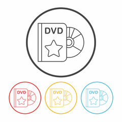 Sticker - DVD line icon