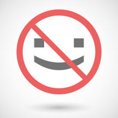 Sticker - Forbidden vector signal with a smile text face