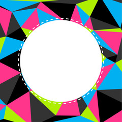 Wall Mural - Triangular background in neon colors with copyspace in center