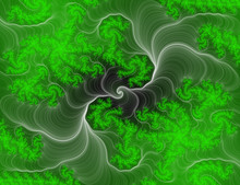 Phosphorescent Green Fractal Background