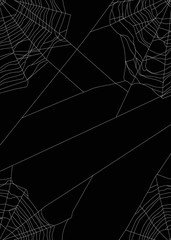Wall Mural - background with white spider webs in corners