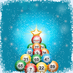 Wall Mural - Bingo ball Christmas tree background