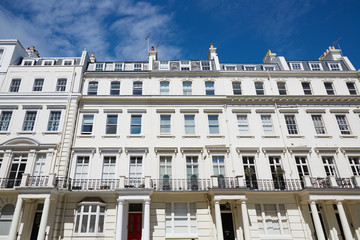 Wall Mural - White luxury houses facades in London, english architecture