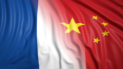 Wall Mural - French and Chinese flags