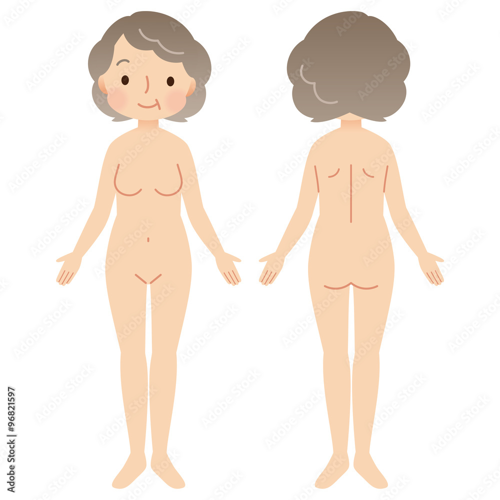 高齢女性の裸 女性の身体 裸 高齢者 Stock Illustration | Adobe Stock