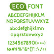 Hand drawn watercolor eco green natural font.