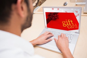 Poster - Composite image of gift card with festive bow