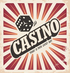 Poster - Retro poster design for casino