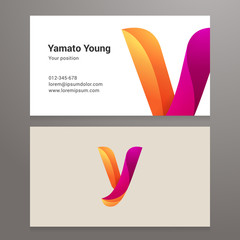 Wall Mural - Modern letter y twisted Business card template