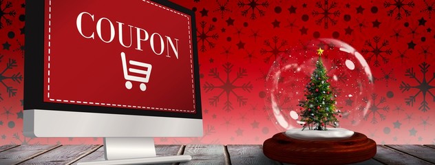 Poster - Composite image of christmas tree in snow globe