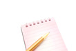 © mskphotolife - pink notepad and golden pen