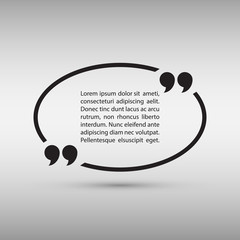 Poster - Oval quote text bubble on gray background. Vector illustration.