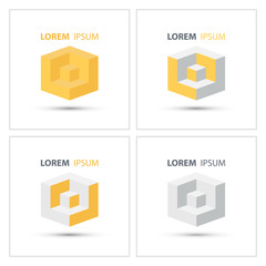 Poster - Cube isometric design logo template.