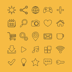 Poster - Hand drawn internet, web icon set. Vector illustration.