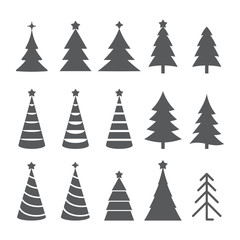  Christmas trees. Vector illustration