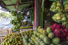 A Lot Of Fresh, Tropical Fruits, At A Market, Bazaar In Yogjakar