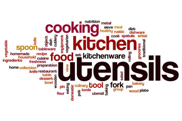 Utensils word cloud concept