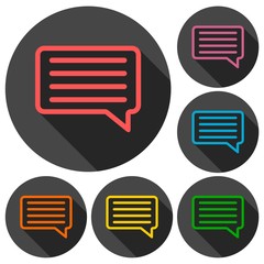 Poster - Comment icons set with long shadow