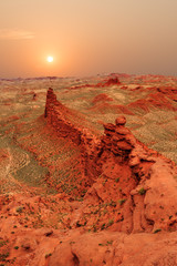 Wall Mural - landscape of red sandstone in zhangye