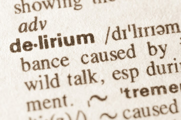 Wall Mural - Dictionary definition of word delirium