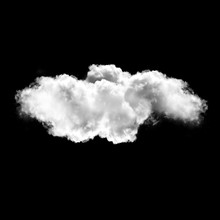 White Cloud Isolated Over Black Background