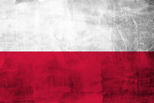 Grunge Polish Flag On Concrete Wall