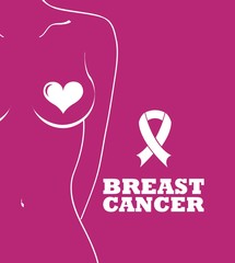 Canvas Print - breast cancer design 