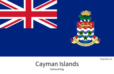 National flag of Cayman Islands with correct proportions, element, colors