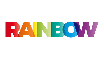 Wall Mural - the word rainbow. vector banner with the text colored rainbow.