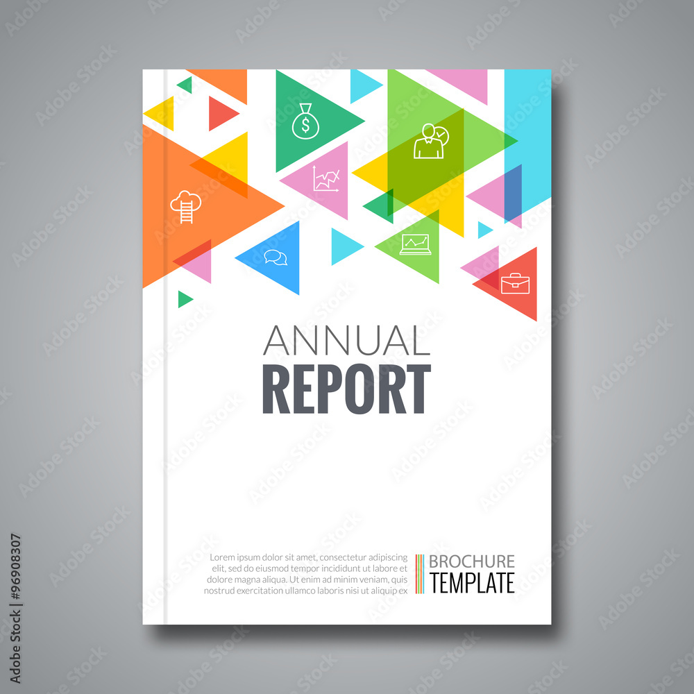 Cover report colorful triangle geometric pattern design background ...