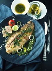 Sticker - Grilled fish with lemon and rosemary