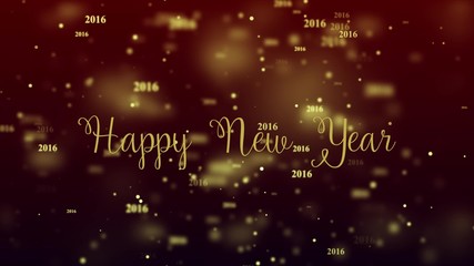 Sticker - Happy New Year - 2016 in Gold