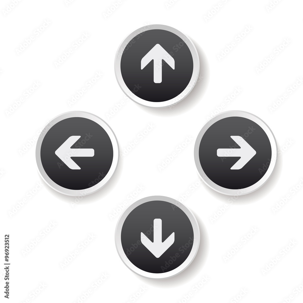 Left Right Up Down arrows buttons Stock Vector | Adobe Stock