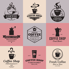 Wall Mural - Set of Vector Coffee Shop Labels, Icons and Design Elements