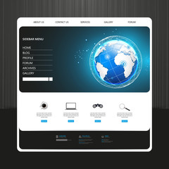 Canvas Print - business dark website design template.