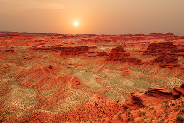 Wall Mural - landscape of red sandstone in zhangye