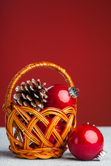 Poster - Christmas decoration with festive pinecone