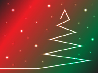 Canvas Print - Christmas laser tree with stars background