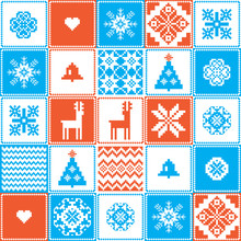 Traditional Christmas Motifs Seamless Pattern