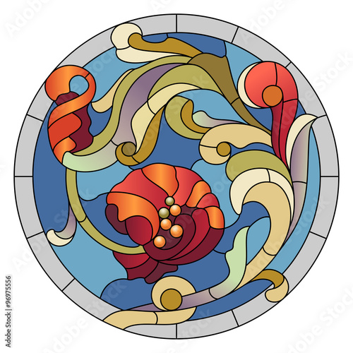 Naklejka - mata magnetyczna na lodówkę Stained glass pattern