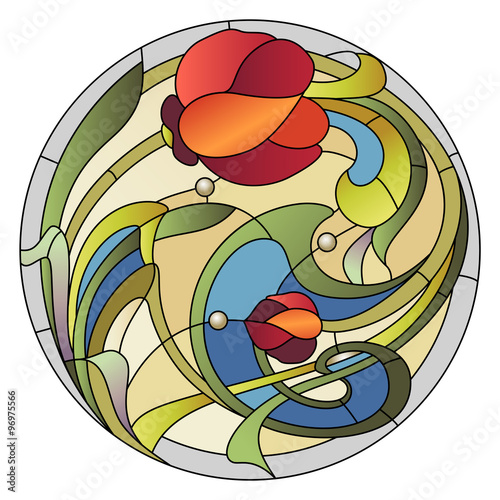 Naklejka na szybę Stained glass pattern