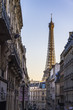 Eiffel Tower view in romantic alleyway, Paris